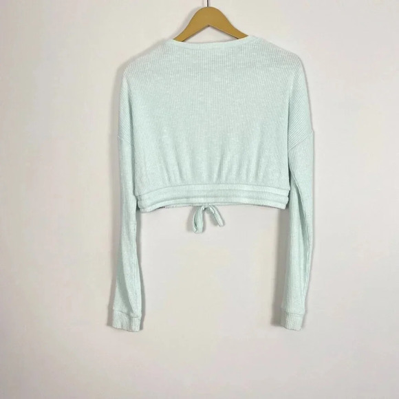 Gymshark Green Ribbed Cropped Long Sleeve Top - Picture 7 of 10